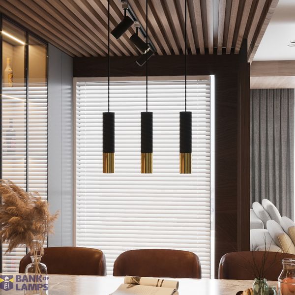 HANGING LAMP LOOPEZ 2 BLACK/GOLD GU10 2X40W IP20 image 3