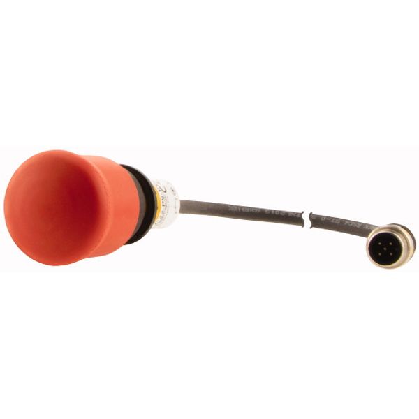 C22-PV-K02-P10 Emergency stop/emergency switching off pushbutton, Mushroom-shaped, 38 mm, Pull-to-release function, 2 NC, Cable (black) with M12A plug, 5 pole, 0.2 m image 3