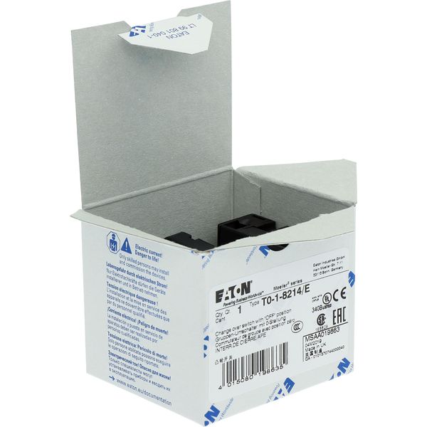 T0-1-8214/E Changeoverswitches, T0, 20 A, flush mounting, 1 contact unit(s), Contacts: 2, 45 °, momentary, With 0 (Off) position, with spring-return from both dir image 22
