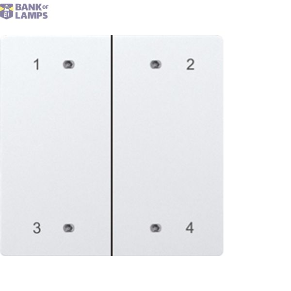 Double rocker laser engraved for bus flat pushbutton E-Design65 pure white glossy image 1
