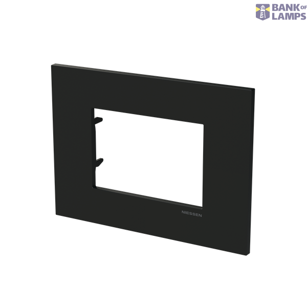 Frame - 1-gang / 3-modules - Niessen logo - S - Matt Black image 2