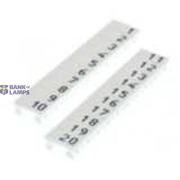 Marked Label for terminal blocks 6 mmÂ² screw models, 10 plastic labels XW5T0094M image 2