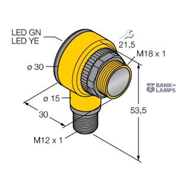 Photoelectric Sensor Diffuse Mode Sensor with Fixed-Field Background Suppression   T18AW3FF100Q3 image 1