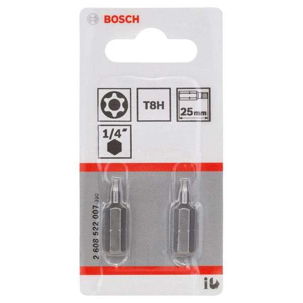 T8H Security-Torx® screwdriver bit, Extra Hard T8H, 25 mm 2 pcs. image 2