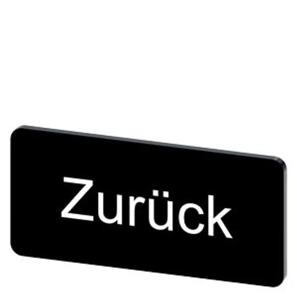 Labeling plate 12.5 x 27 mm, label black, labeling: Zurück image 1