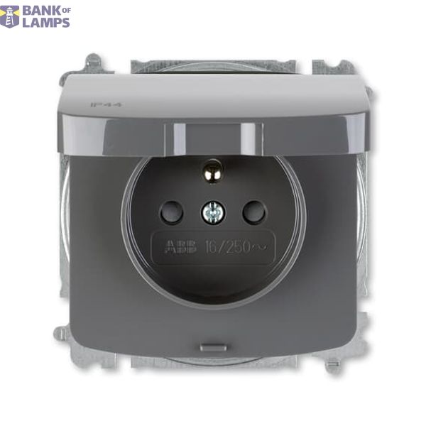 5519A-A02997 S2 Socket Outlets CSN-Norm with Hinged Lid grey - Tango image 1