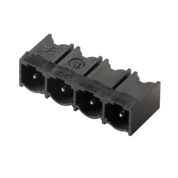 PCB plug-in connector, male header, closed side, THT solder connection, 7.62 mm, Number of poles: 5, 90°, Solder pin length (l): 3.2 mm, tinned, black, Box image 1