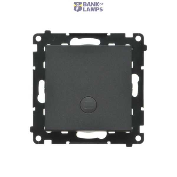 Two-way switch with LED backlight without symbol, 10AX, black matt image 1