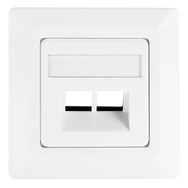 Outlet empty for 2 modules (SFB), 80x80mm, angled, RAL9010 image 1