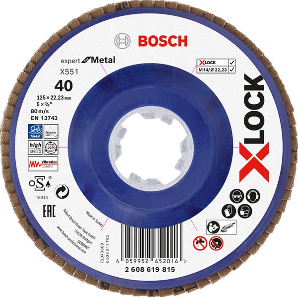 disc X551 Zirconia Grit 40 125mm plastic straight. Bosch Line image 2