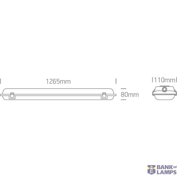 IP65 FOR 2xT8 LED TUBE 1200mm PC/PC image 5