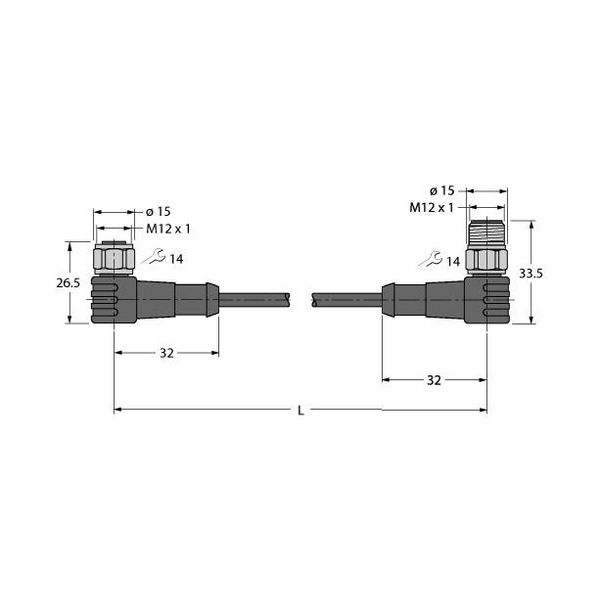 Actuator and Sensor Cable, PUR Extension Cable   WKCV4.5T-1.5-WSCV4.5T/TXL image 1