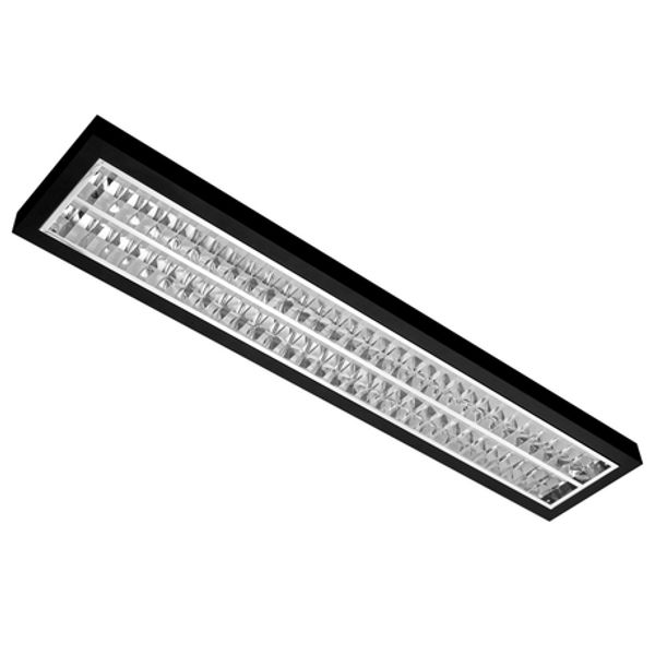 MODUS AREL6000, 2x LED, 1545mm,  bright AL louvre , ceiling/pendant, LED 840, NONSELV 350mA DALI, black image 1