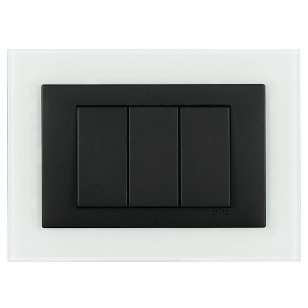 FRAME 3 MOD F/ ADAPTER 3 MOD CRISTAL/MATTE BK image 1