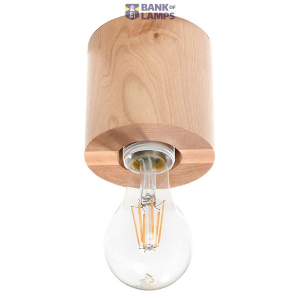 CEILING LAMP SALGADO NATURAL WOOD E27 1X60W IP20 image 2