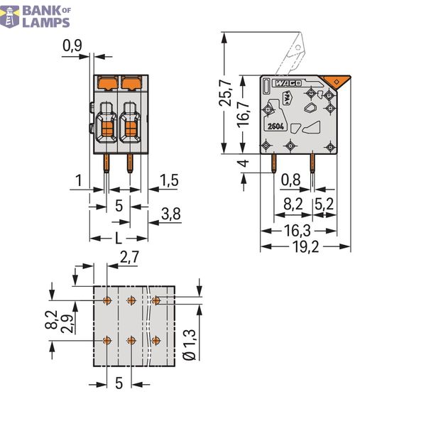 PCB terminal block lever 4 mm² gray image 3