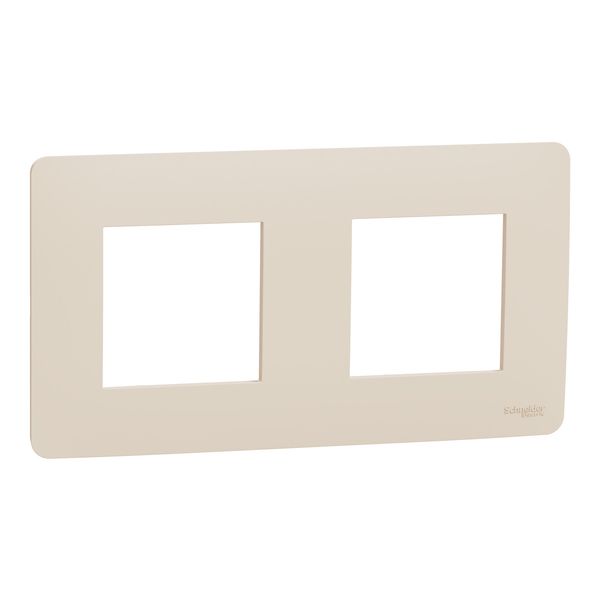 Cover frame, Unica Studio, 2 gangs, beige image 1