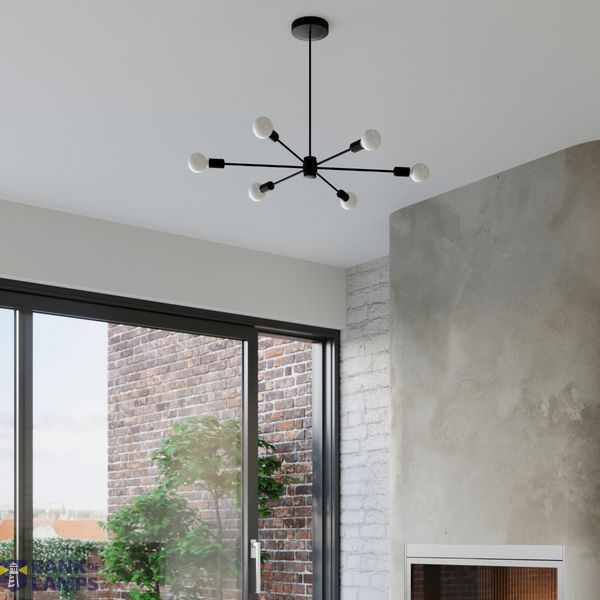 LANGO 5 BLACK CHANDELIER E27 5X60W IP20 image 4
