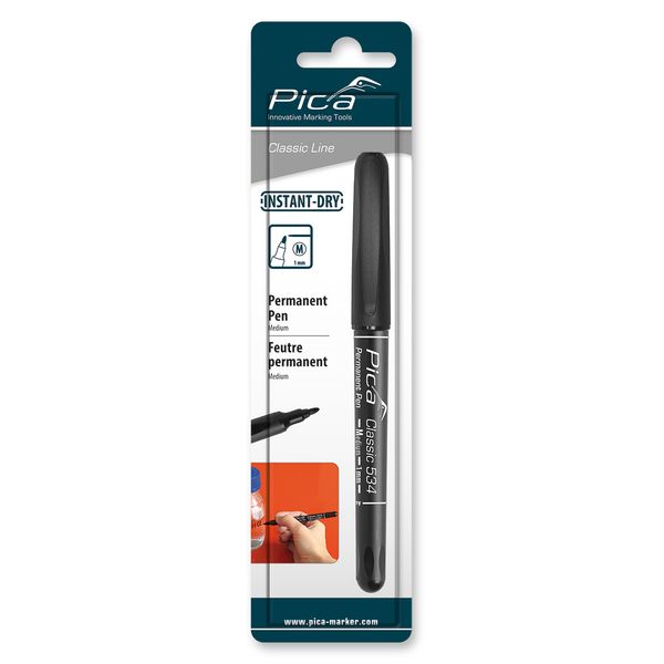 Pica 534/46 Permanent Pen 1.0mm round black, blister image 1