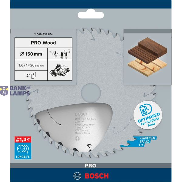 Standard for Wood Circular Saw Blade for Cordless Saws 150x1.6/1x20 T24 image 1