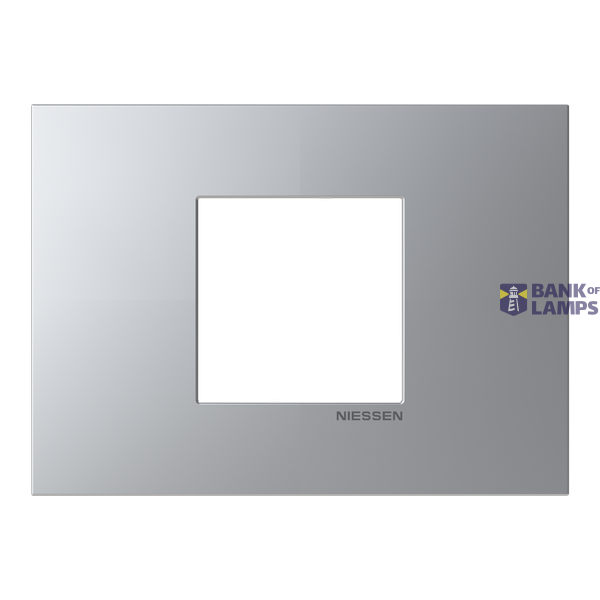Frame 2 modules - Niessen logo - Silver image 1