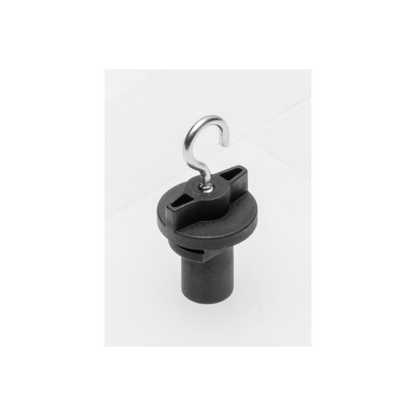 Hook for mounting in track, black image 1