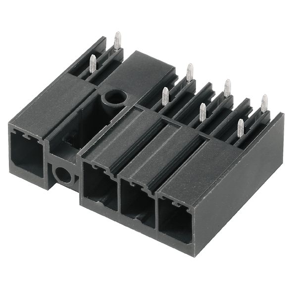 PCB plug-in connector, male header, closed side, Middle flange, THT solder connection, 7.62 mm, Number of poles: 3, 270°, Solder pin length (l): 3.5 mm, tinned, black, Box image 1