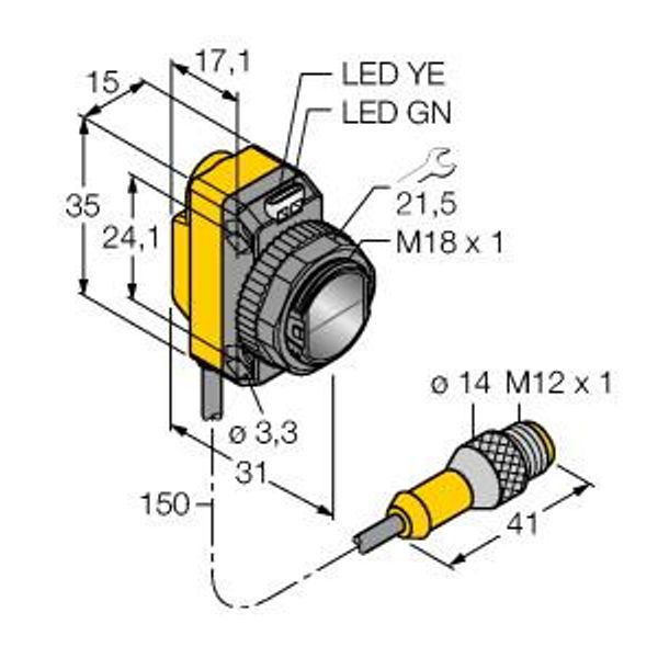 Photoelectric Sensor Opposed Mode Sensor (Emitter)   QS186EQ5 image 1