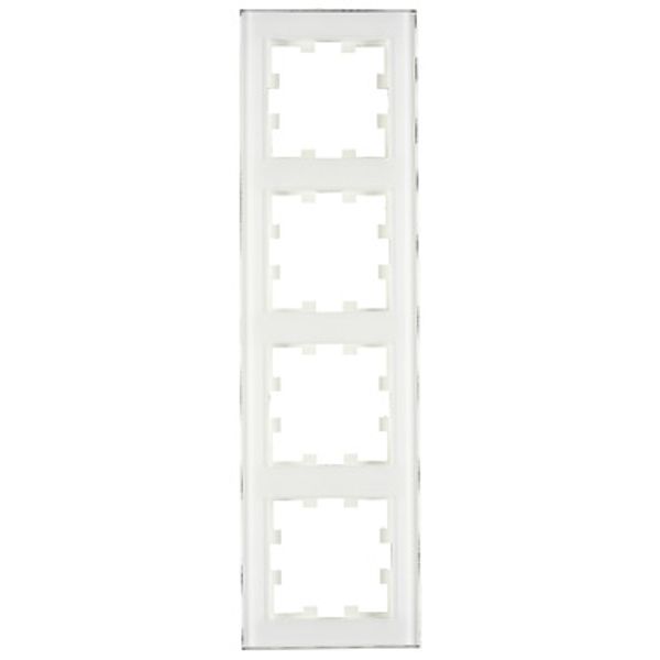 Four gang frame, glass white image 1