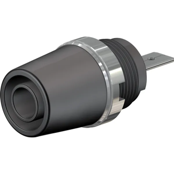 4 mm socket, flat plug connection, mounting Ø 12.2 mm, CAT II, black, 23.3110-21 image 1