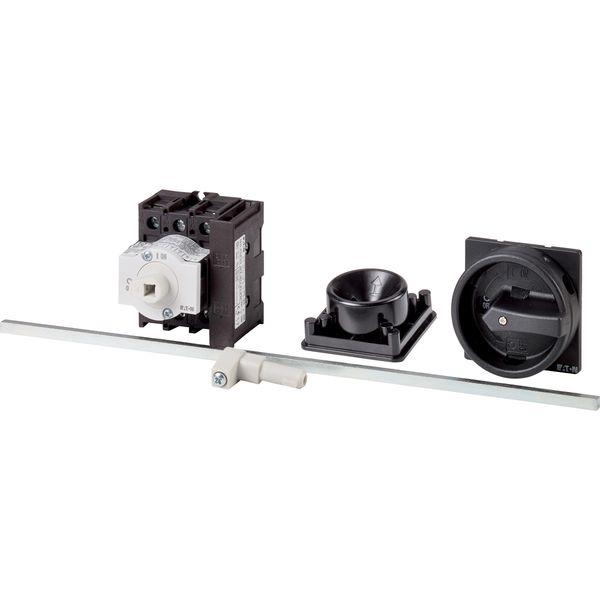 Main switch, P1, 25 A, rear mounting, 3 pole, 1 N/O, 1 N/C, STOP function, With black rotary handle and locking ring, Lockable in the 0 (Off) position image 3