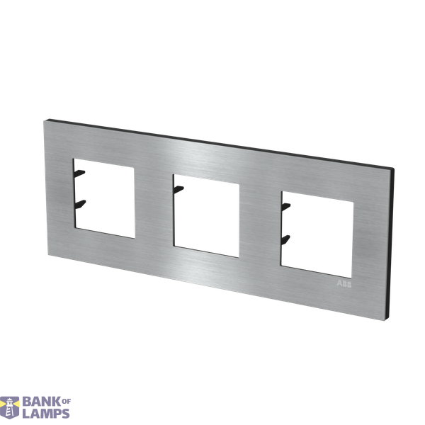Frame 3-gang / 2+2+2-modules - ABB logo - S - Stainless Steel image 2