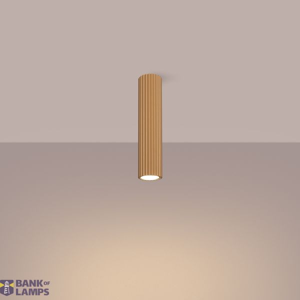 CYLINDRICAL TUBE WITH VERTICAL GROOVING, GOLD COLOUR, CARBON SERIES image 7