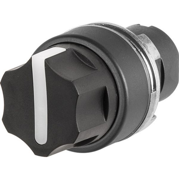 Illuminated round selector switch, white, 3-position, Cam O, spring return from RH image 1