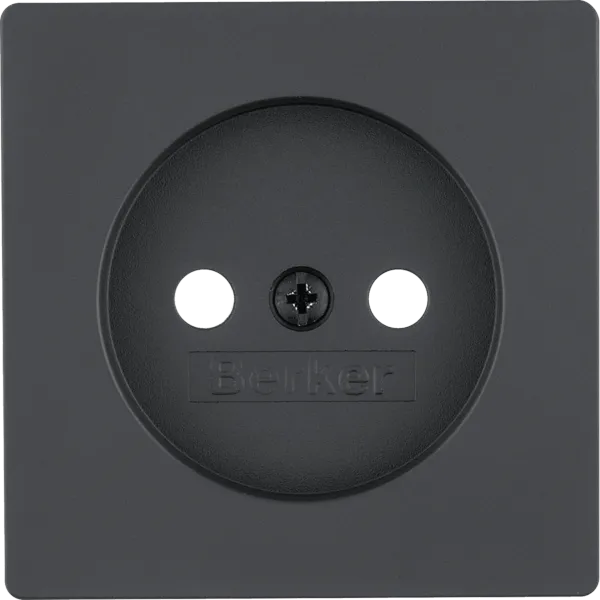 Central part for socket without earth pin, Berker Q.x, anthracite, velvet image 1