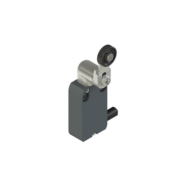 Modular prewired switch with adjustable straight metal revolving lever roller image 1