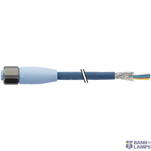 M12 female 0° A-cod. with cable shielded F&B Pro TPE-S 5x0.34 bu 40m image 1