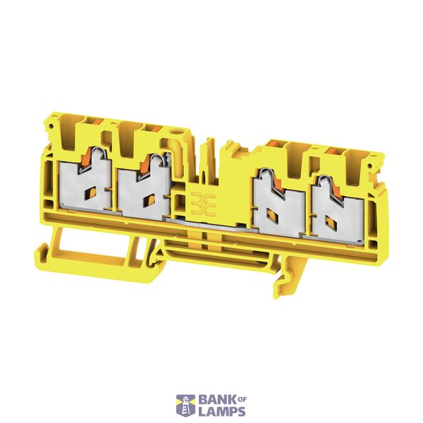 Feed-through terminal block, SNAP IN, yellow, 4 mm², 32 A, 1000 V, Num image 1
