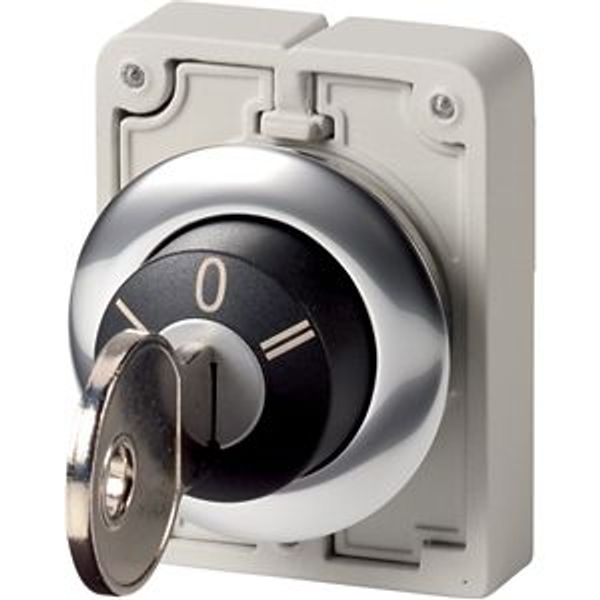 M30C-FWRS3 Key-operated actuator, Flat Front, maintained, 3 positions, Key withdrawable: I, 0, II, Metal bezel image 8