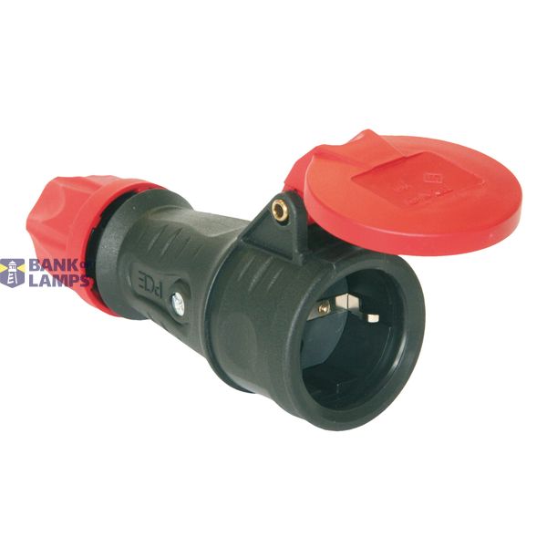 Portable single-phase rubber socket 10/16A 2 P+Z image 1