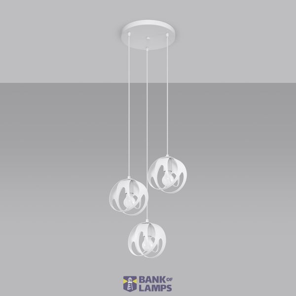 HANGING LAMP TULOS 3P WHITE E27 3X60W IP20 image 2