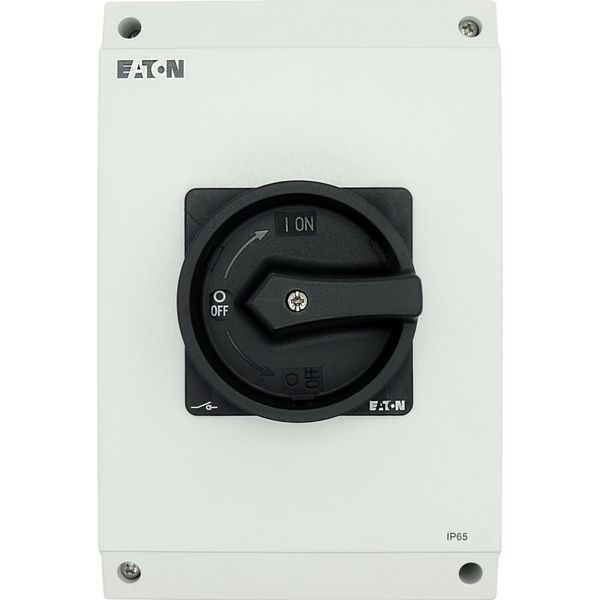 P3-63/I4/SVB-SW/HI11 Main switch, P3, 63 A, surface mounting, 3 pole, 1 N/O, 1 N/C, STOP function, With black rotary handle and locking ring, Lockable in the 0 (Off) posit image 25