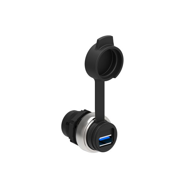 Communication interface Ø22mm Platinum series chromed plastic, USB interface type 3.0, A/B connection type image 1