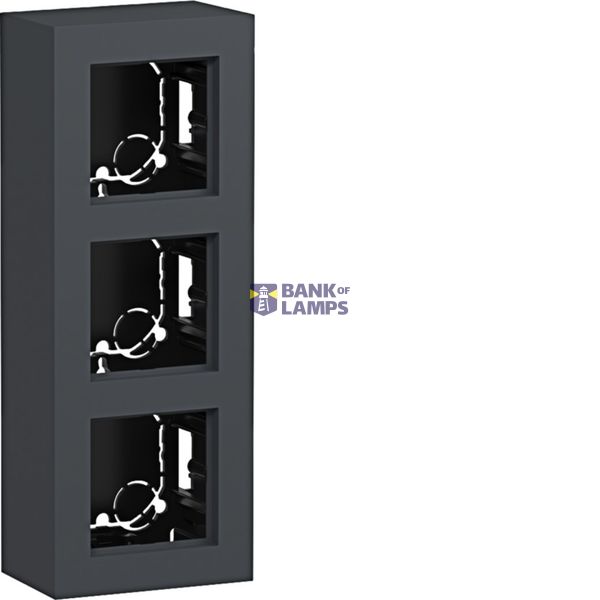 Housing incl. cover frame, 3-way, tall, surface-mounted, A.8, matte anthracite image 1