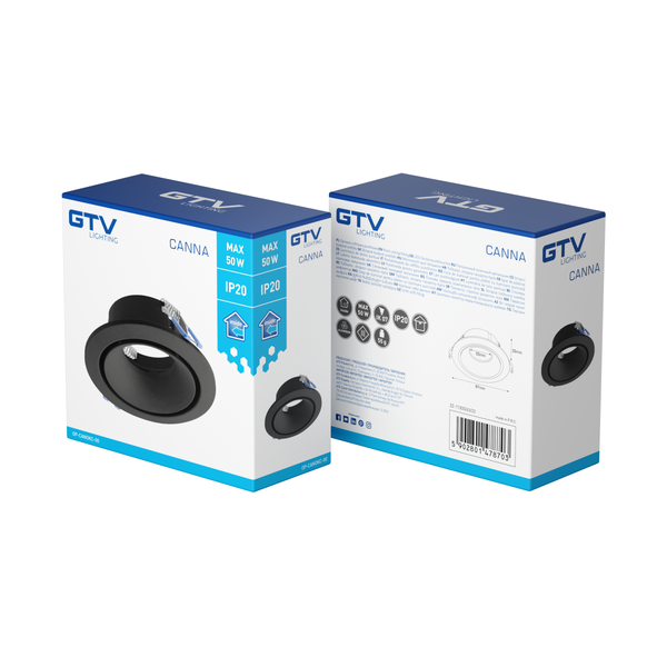 Spot luminaire housing CANNA, IP20, round, black image 2