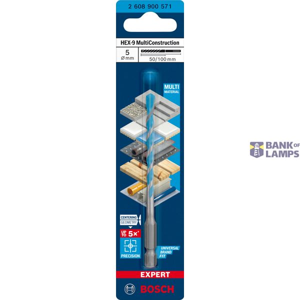 EXPERT HEX-9 MultiConstruction Drill Bit, 5x50x100 image 2