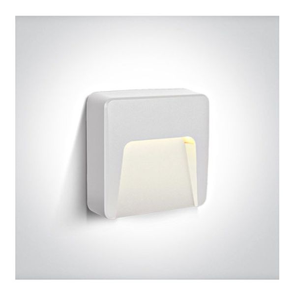 67417/W/V WHITE WALL LIGHT 1,5W CCTV DARK LIGHT IP65 230V image 1