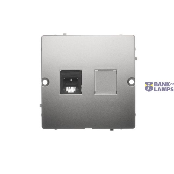 RJ11 single telephone socket, (module), satin, metallized image 1