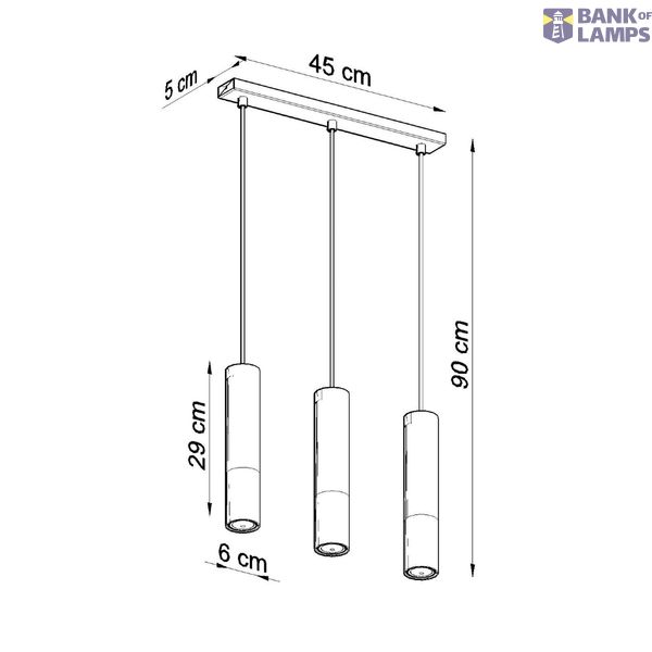 LOOPEZ 3L HANGING LAMP BLACK/GOLD GU10 3X40W IP20 image 5