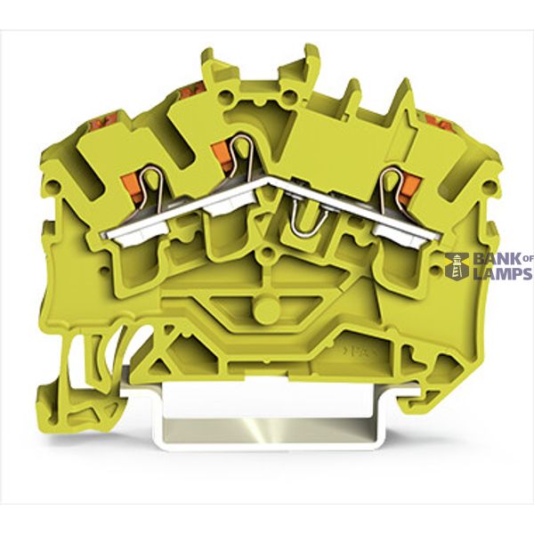 3-conductor through terminal block with push-button 2.5 mm² yellow image 1